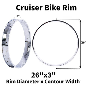 Tracer RM-TR95G2636-CP 26"*3" 26"x4"x13Gx36H Mirror Chrome Bike Fat Rims Tracer Bikes