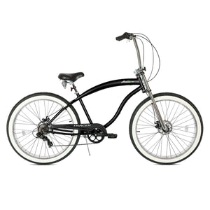 Black Tracer Avalon GT 29'' Fat Tire stretch Beach Cruiser Bike 1-Speed/7-Speed, with durable steel frame and fat tires for rugged terrain.