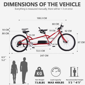Tandem Electric Bicycle Raiatea 500W Tracer Bikes