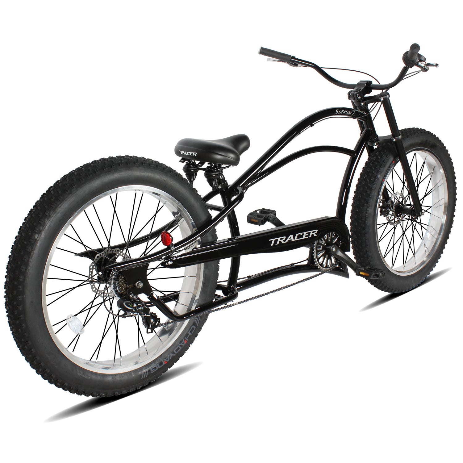 Tracer Siena 26'' Chopper Stretch Cruiser Fat Tire Bike Available 1 Speed/7 Speed