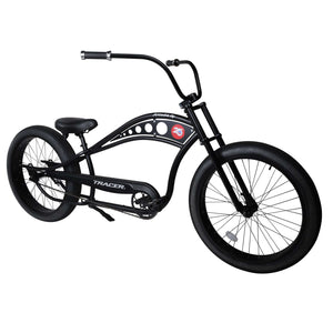 Tracer Arcadia GT Chopper Cruiser Bike viewed from a front angle.