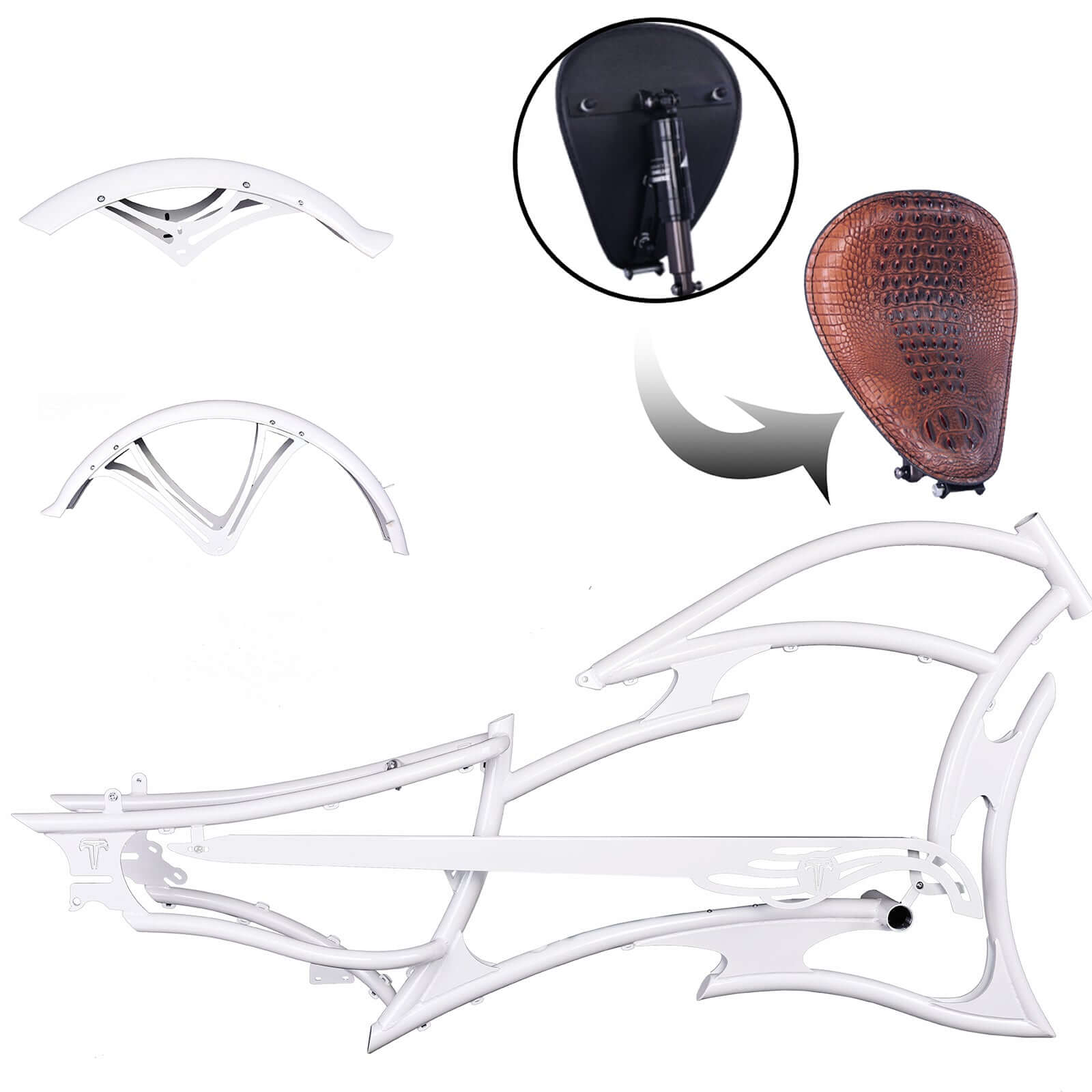 Tracer FM-RAIDER-7 26" Stretch Cruiser Bikes Steel Frame