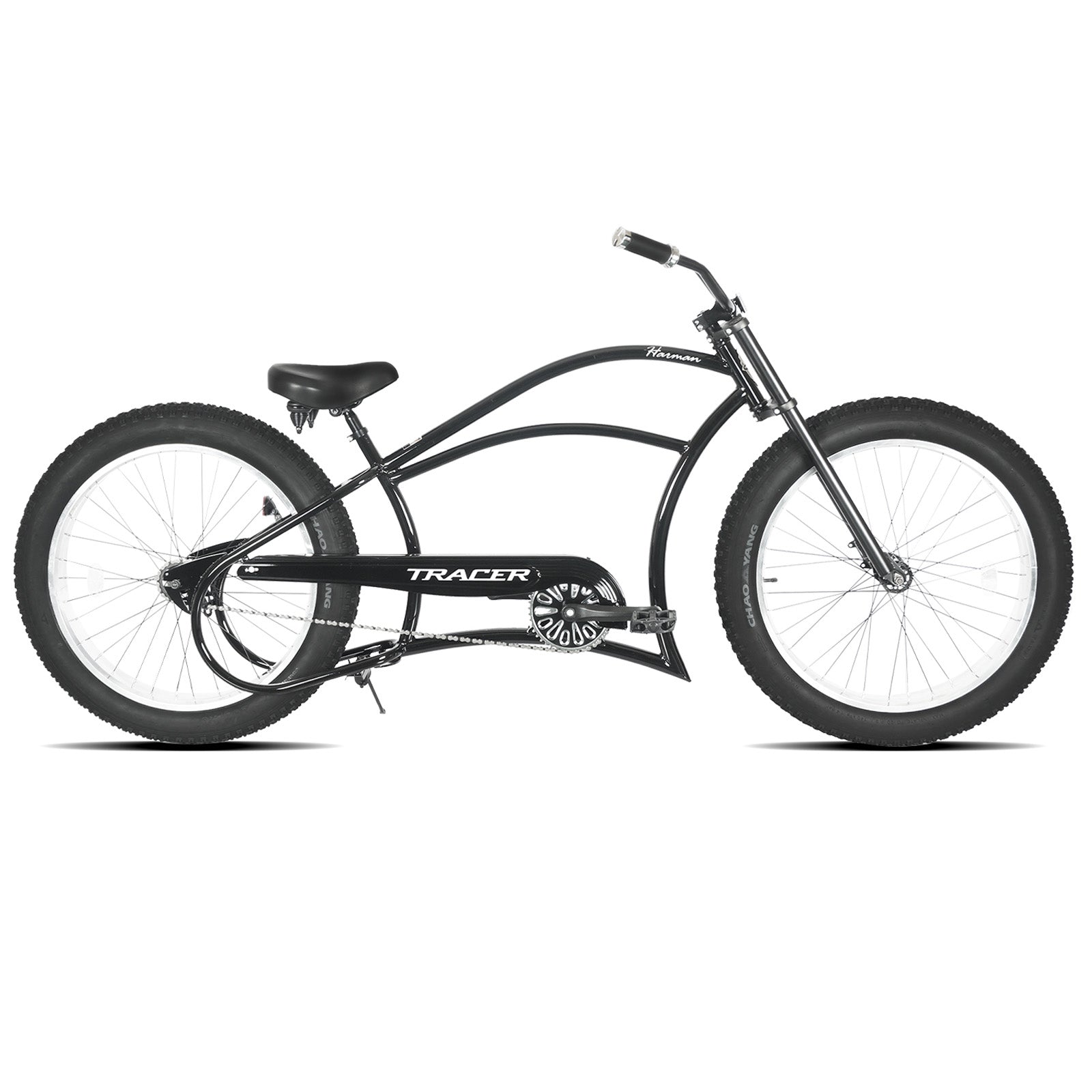 Tracer Harman GT 26'' Classic Chopper Stretch Cruiser Fat Tire Bike Single Speed