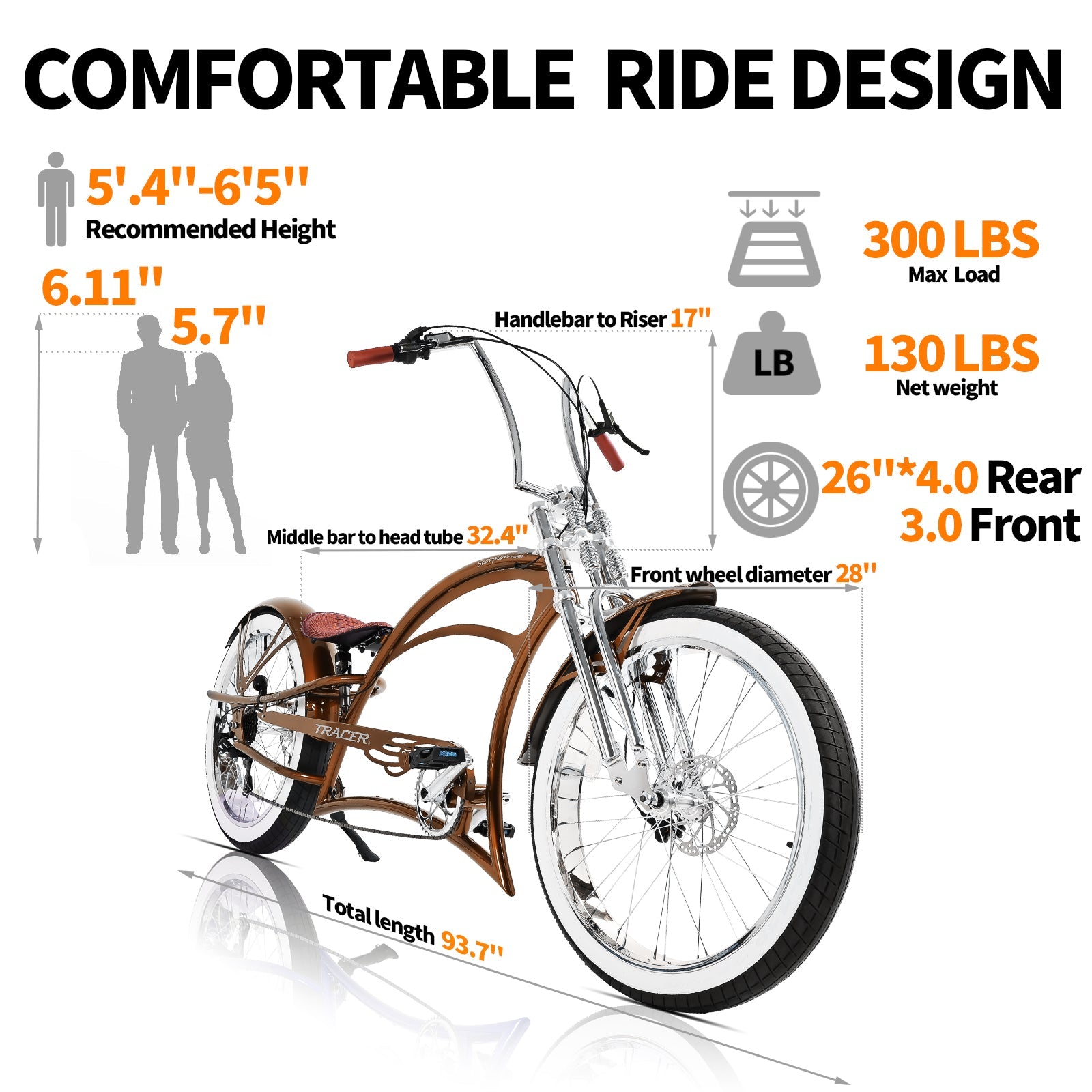 Scorpion GTS 7 Speed Stretch Crusier Bicycle Tracer Bikes