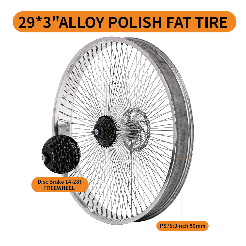 Tracer WH-TR7529140D-F/R-PL Fat Rims Wheel Set for 29"*3" with 7-speed Disc Brake Tracer Bikes