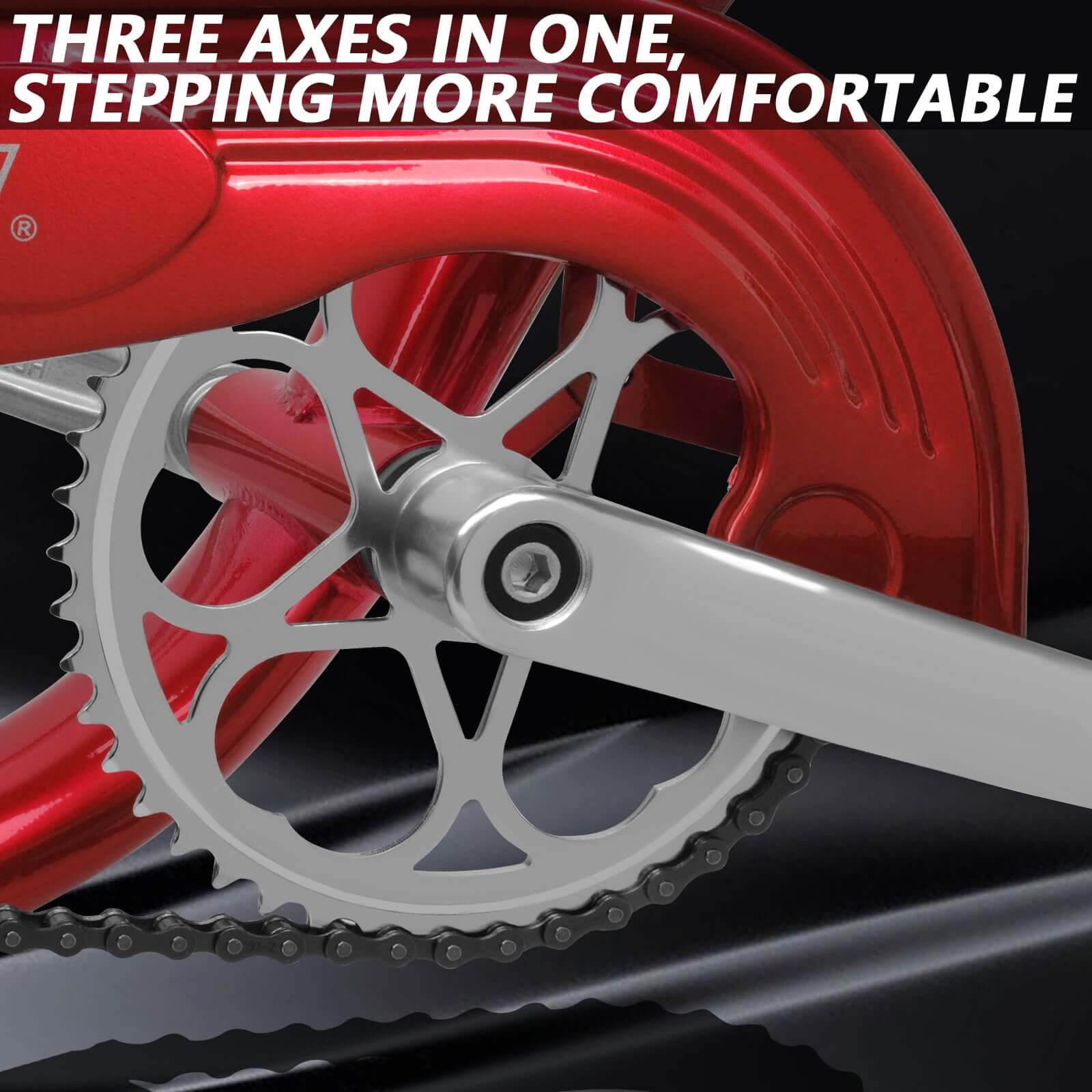 Tracer Beacon Pro 140H Stretch Cruiser Bike's crankset and chainset diagram.