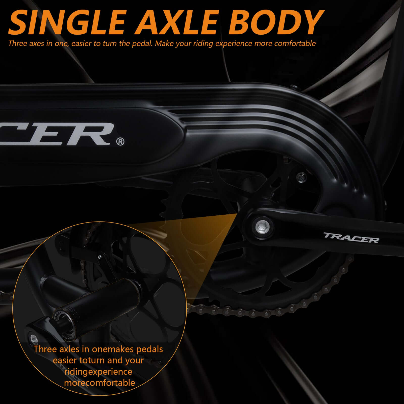 Tracer Arcadia GT Chopper Cruiser Bike drivetrain diagram.
