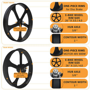 Tracer WH-EDS-A4248800, E-Bike Wheel Set with 800W 48V Motor for Disc Brake