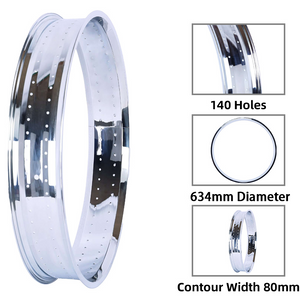 Tracer RM-TH7529140-CP Bicycle Mirror Electroplating Rim 29" x 14G x 140H 80mm For Cruiser Bike Tracer Bikes