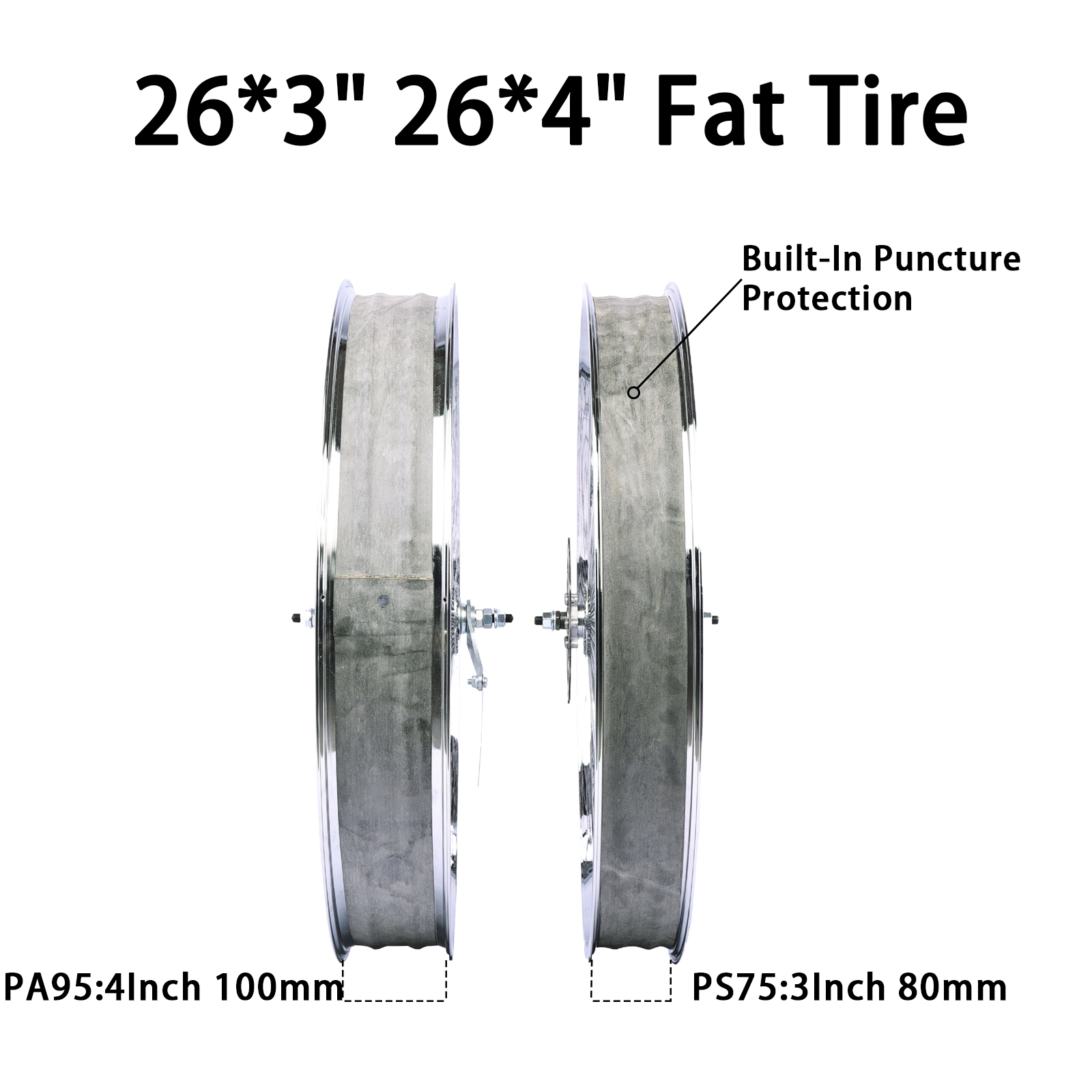 Tracer WH-TH9526140C-CP Lowrider 26*14G*140H Coaster Brake Chrome Alloy Wheel Set Tracer Bikes