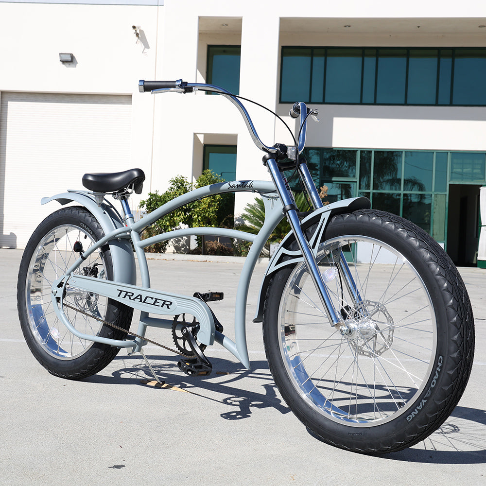 Tracer Santak GT 26" Chopper Stretch Cruiser Fat Tire Bike Single Speed Tracer Bikes