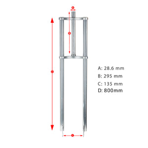 Tracer FK-TP80305135D8 Triple Tree Fork For 4.0 tire with Disc Brake 1-1/8" (28.6 mm)