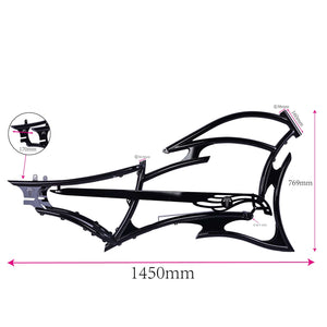 Tracer FM-RAPTOR Ebike Frame 26inch stretch chopper for single speed/7 speed