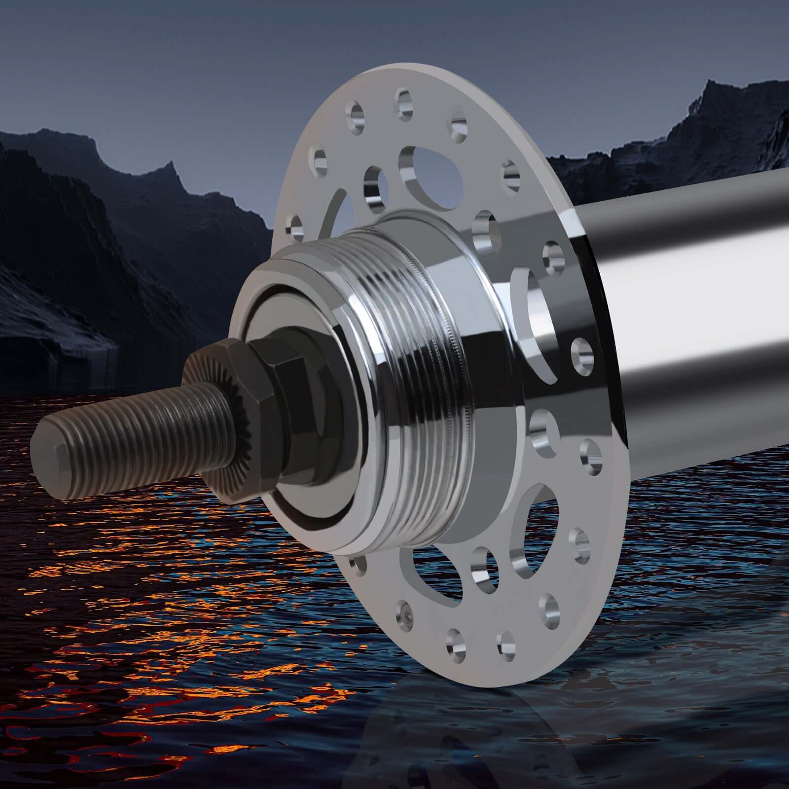 Tracer HU-SF-HB30F& HU-SF-HB26 Steel Front FAT HUB 3/8"x13Gx36Hx135x175mm for 6-bolt Disc Brake