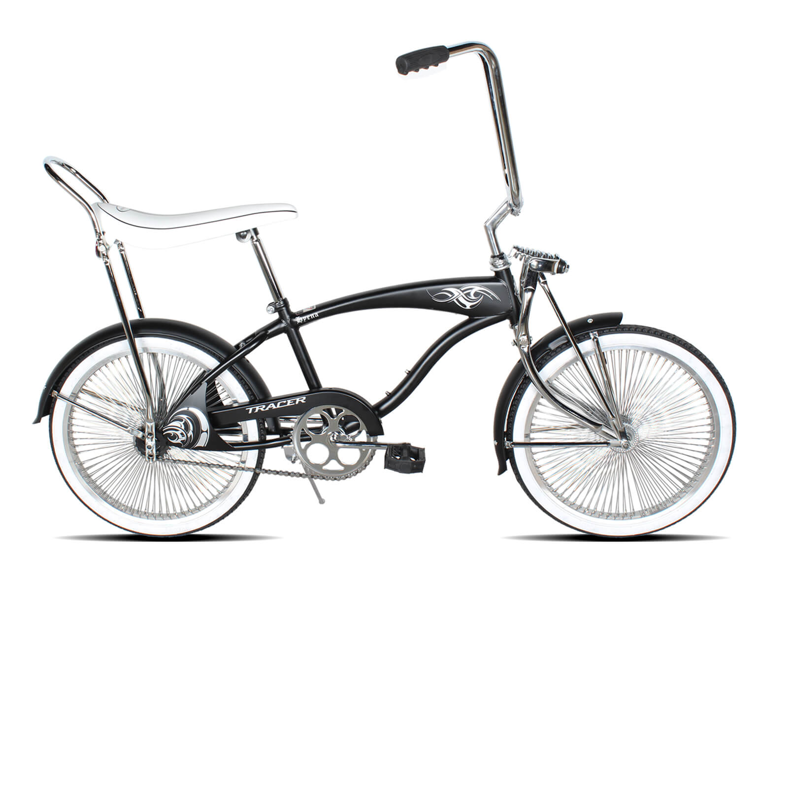 Tracer Hyena Classic Beach Lowrider Bike w/140H Wheel, Single Speed, w/ Banana Seat Tracer Bikes