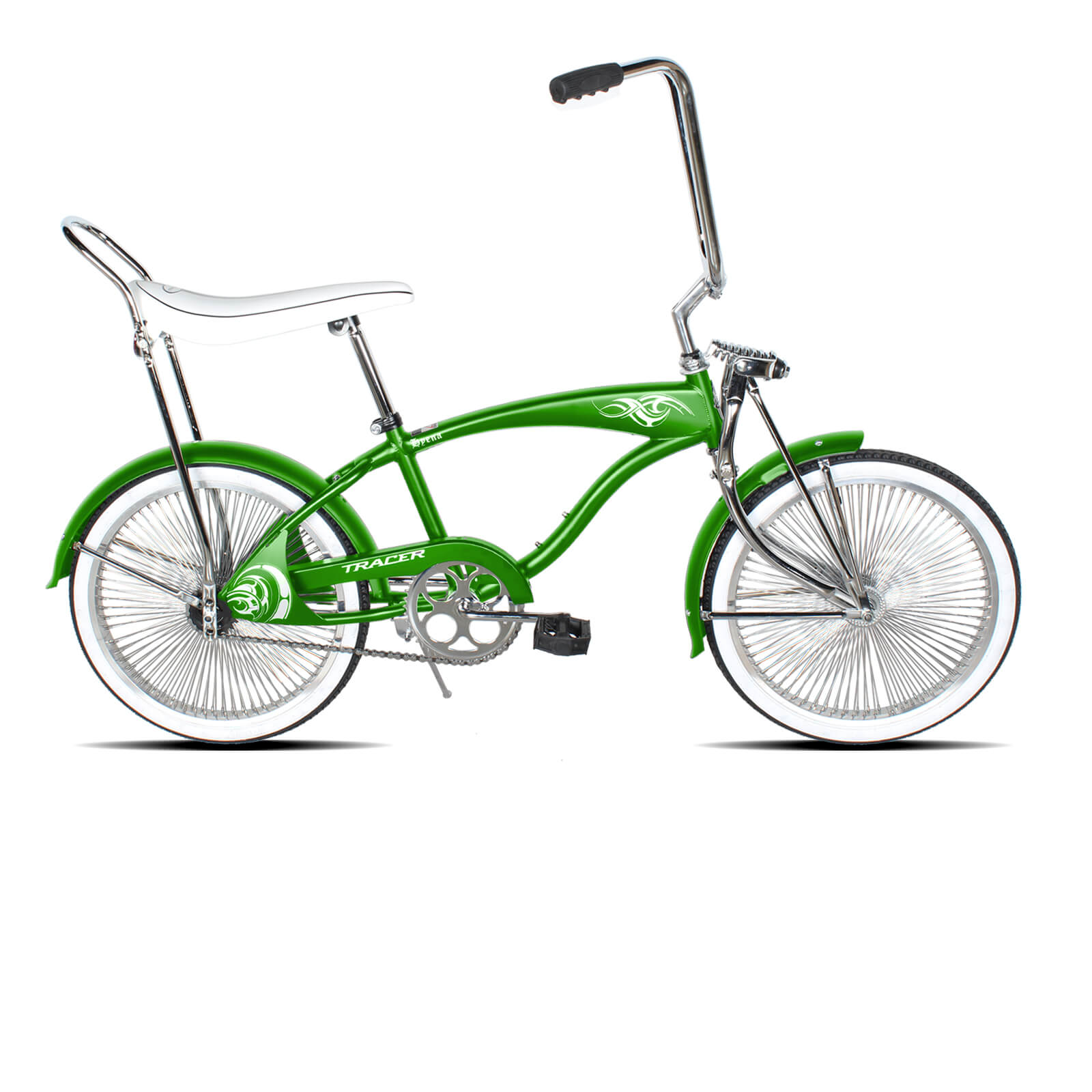 Tracer Hyena Classic Beach Lowrider Bike w/140H Wheel, Single Speed, w/ Banana Seat Tracer Bikes