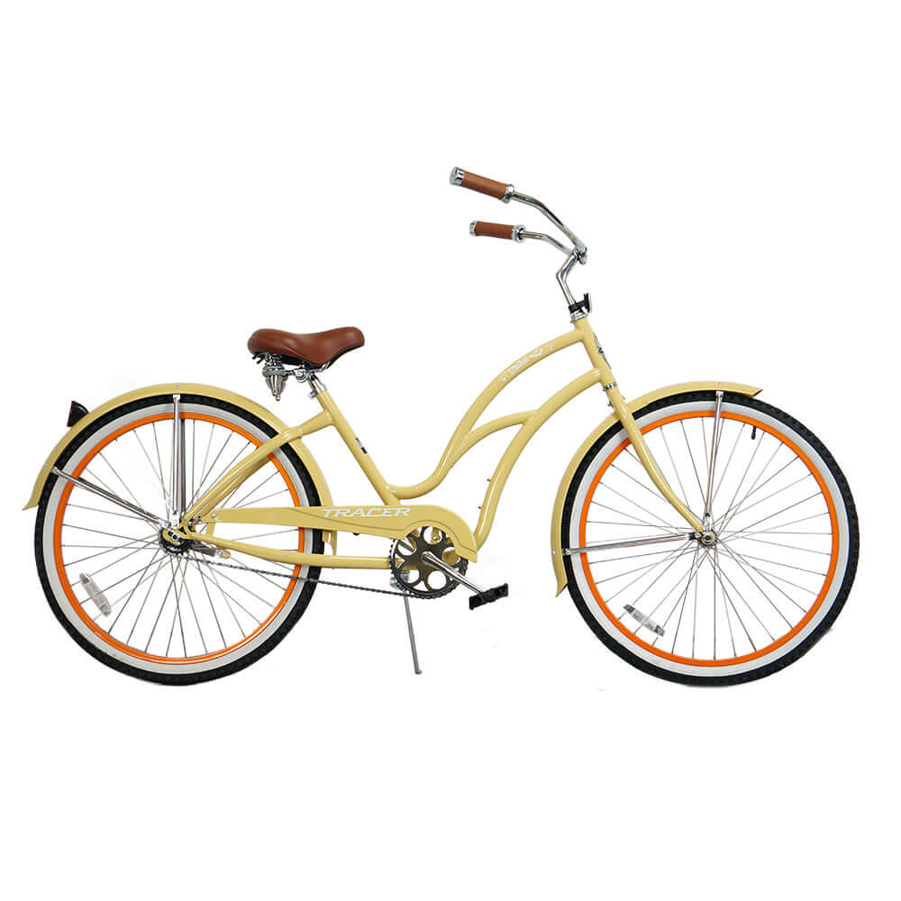 Tracer TAHA 26" Beach Cruiser Bikes in Yellow 1 Speed coaster brake for Women