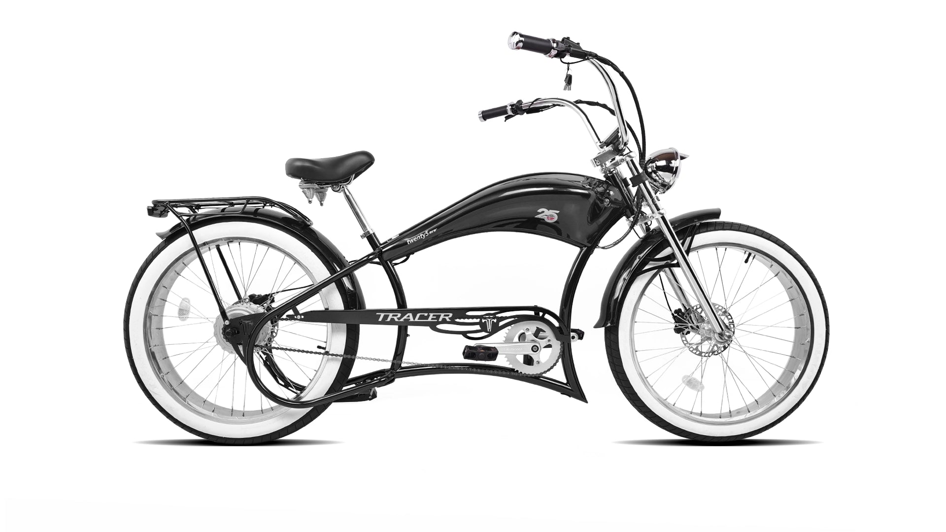 Twenty5 800W Chopper Stretch Cruiser Ebike Tracer Bikes