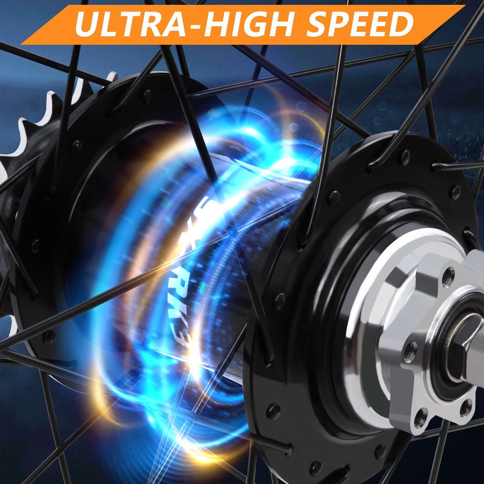 Tracer 26"x3"x13Gx36H Wheel Set for 26"x3.0,4.0 tire, Alloy FAT Rims Font wheel DISC BRAKE, 26"x3"x36Hx13Gx135x175mm