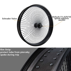 Tracer WH-TR7526140D7 26*13G*140H Fat Tire Rimset/Wheelset 7 speed
