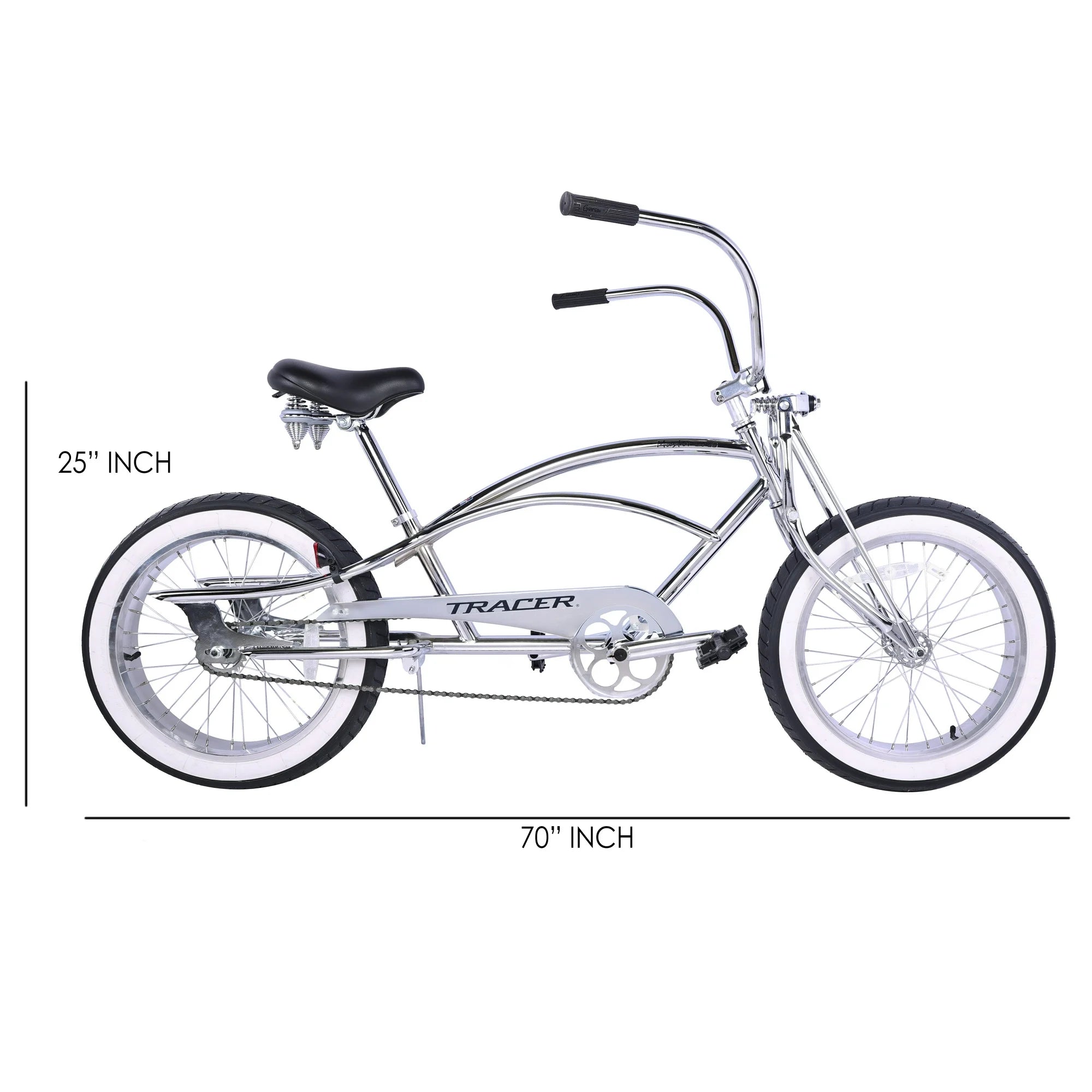Bicicleta de crucero Master 2.0 GS Chrome Stretch de 20 pulgadas
