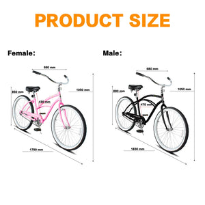 Tracer BORA-7-M 26" Beach Cruiser Bikes 7-Speed for Men Tracer Bikes