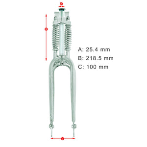 Tracer FK-DS26218100D 26'' Dual Classical Springer Fork 25.4(1")x218mm with Disc Brake.