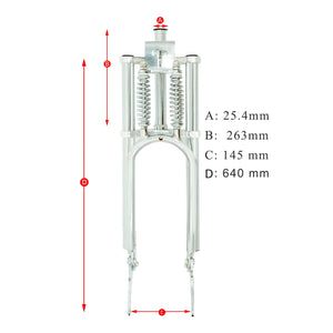 Tracer FK-GT26263145D 26" Classical Triple Tree Dual Springer Fork for Disc Brake 1 "( 25.4mm)