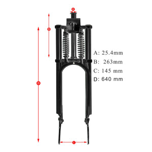 Tracer FK-GT26263145D 26" Classical Triple Tree Dual Springer Fork for Disc Brake 1 "( 25.4mm)