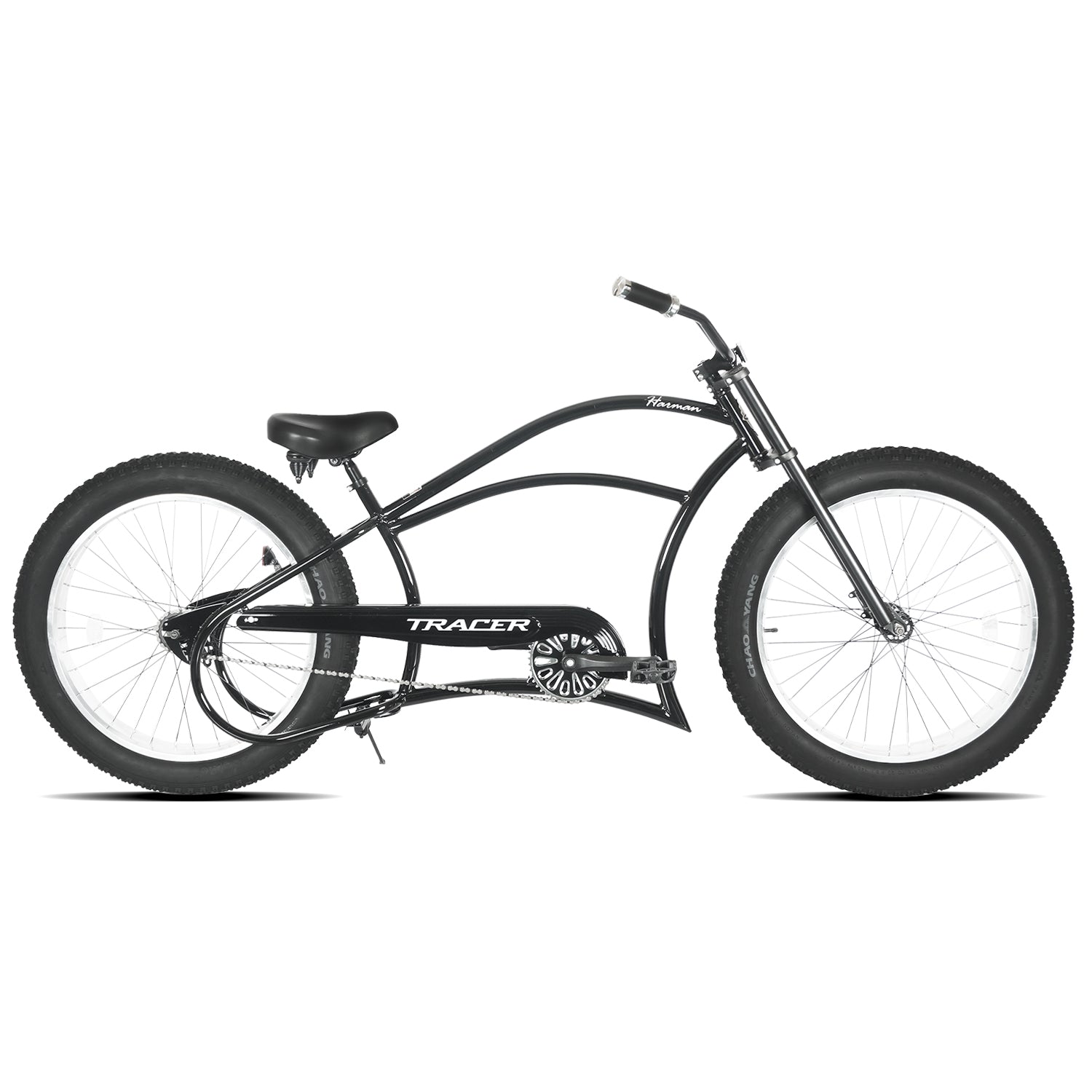 Tracer Harman GT 26'' Classic Chopper Stretch Cruiser Fat Tire Bike Single Speed