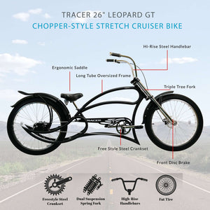 Tracer Leopard GT Chopper Stretch Cruiser Bikes