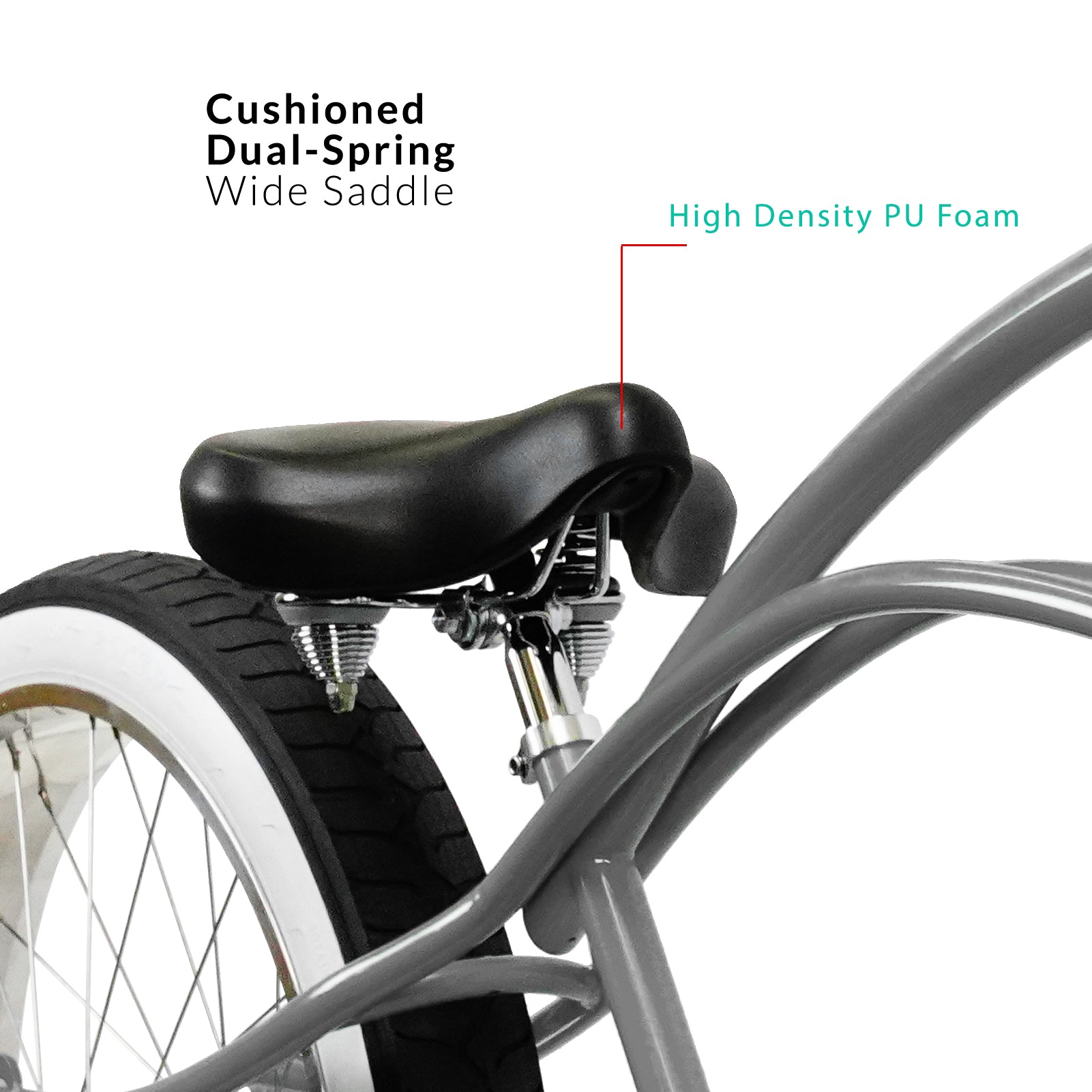 Tracer Master DS 26" Dual Springer Chopper Stretch Beach Cruiser Bike