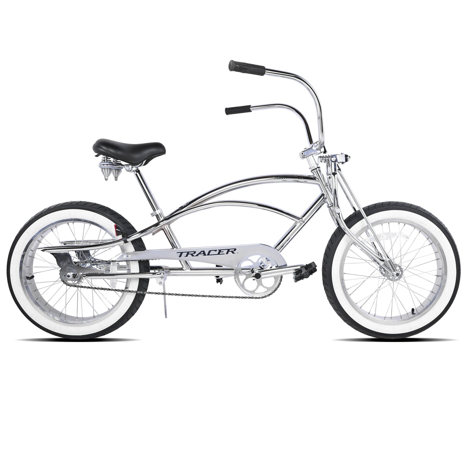 Side view of Tracer Master 2.0 GS Chrome Strech cruisre bike