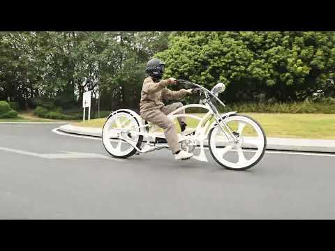 Riding the Raptor Pro DS 800W Stretch Cruiser Ebike on vacation.