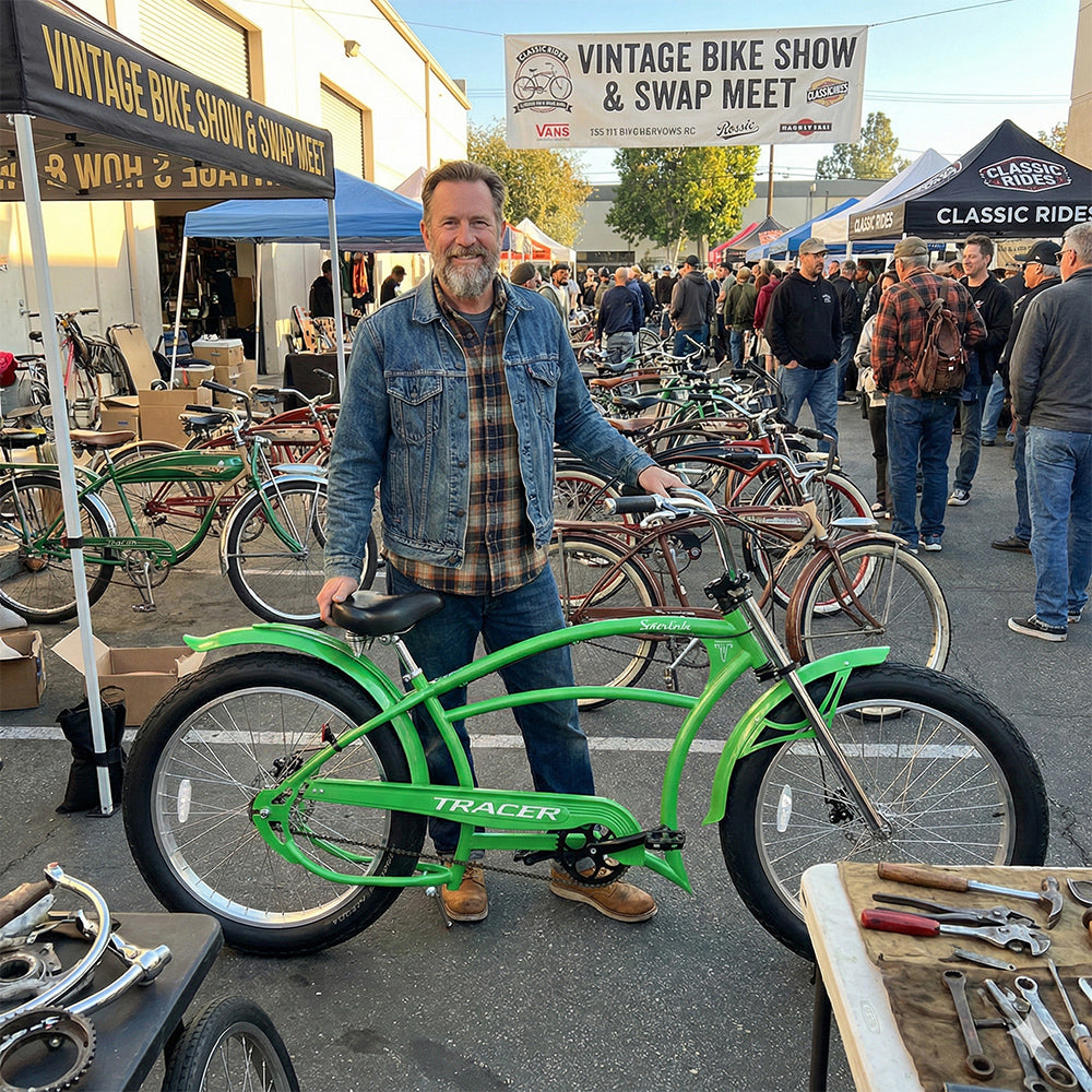 Tracer Santak GT 26" Chopper Stretch Cruiser Fat Tire Bike Single Speed Tracer Bikes