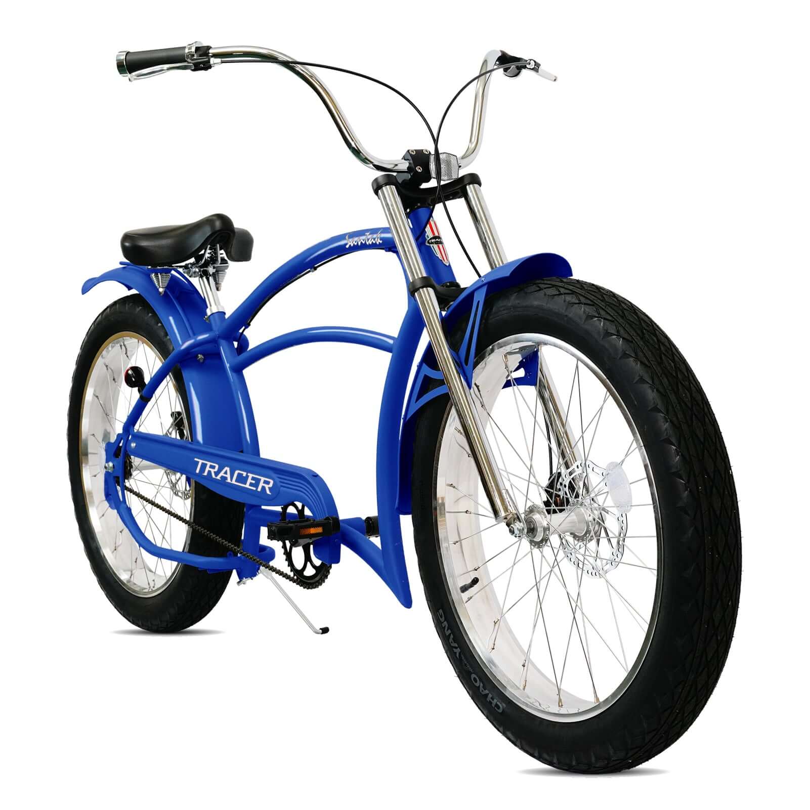 Tracer Santak GT 26" Chopper Stretch Cruiser Fat Tire Bike Oversized Frame Single Speed - Tracer Bikes