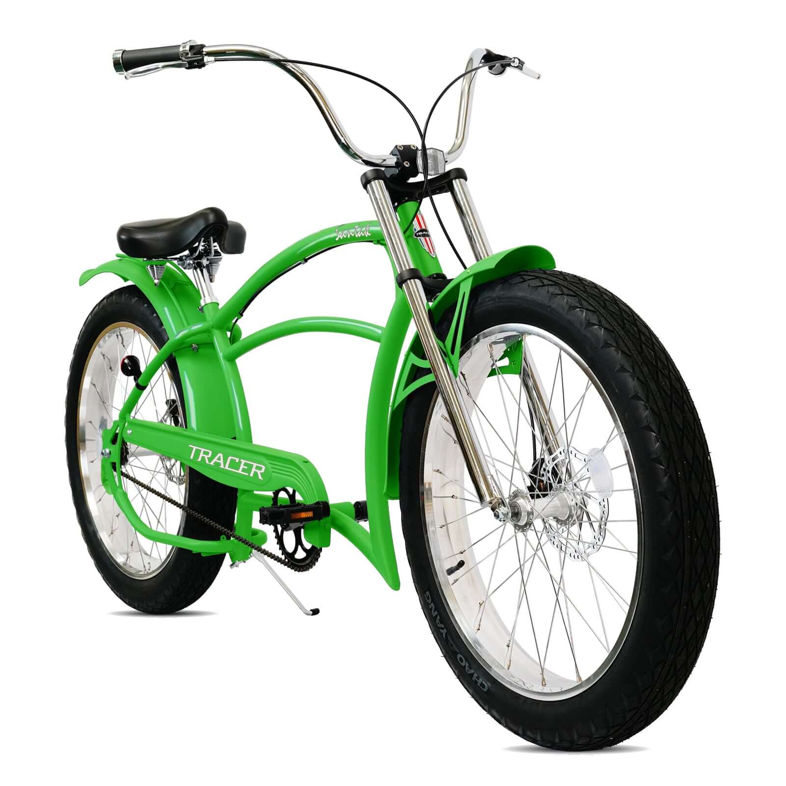 Tracer Santak GT 26" Chopper Stretch Cruiser Fat Tire Bike Oversized Frame Single Speed - Tracer Bikes