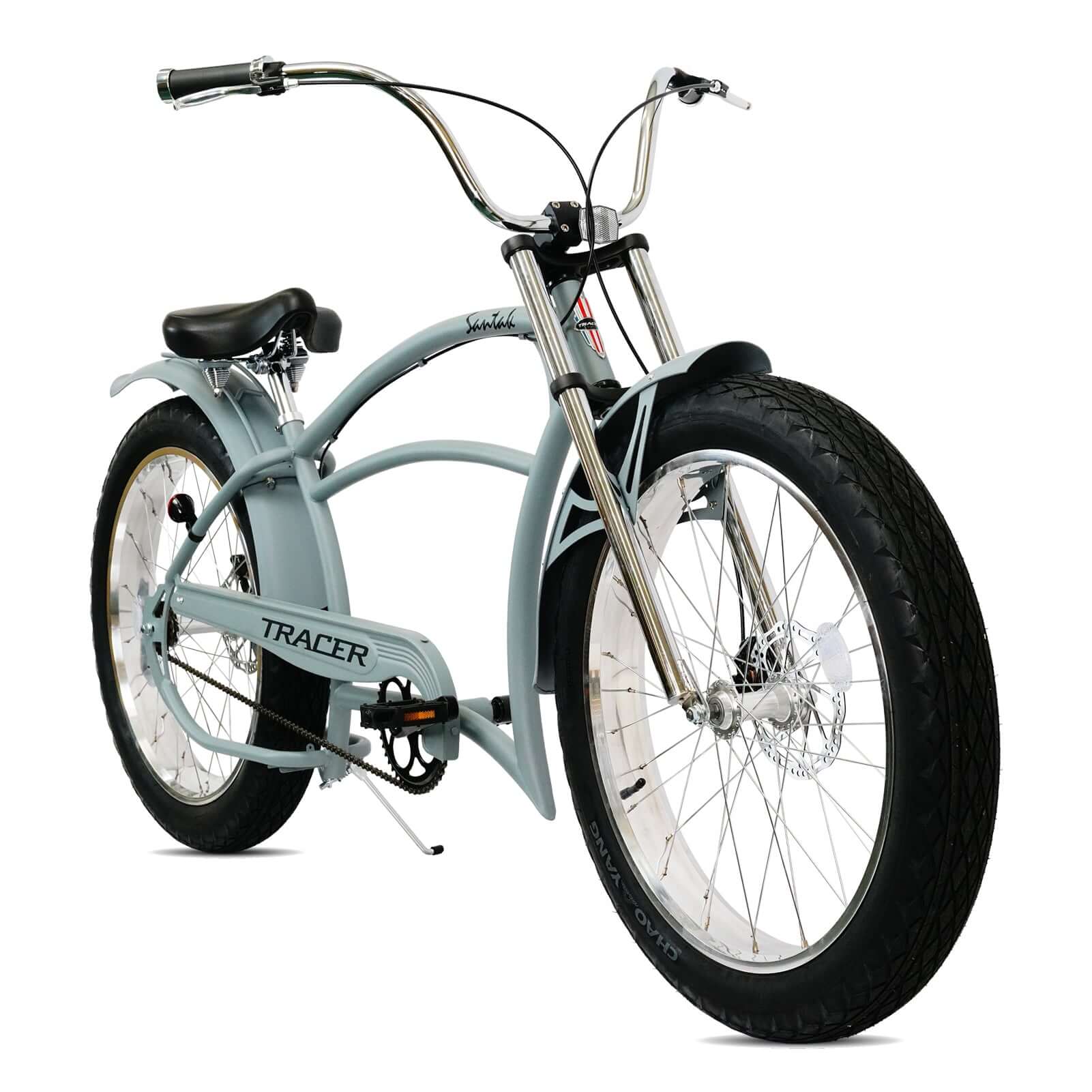 Tracer Santak GT 26" Chopper Stretch Cruiser Fat Tire Bike Oversized Frame Single Speed - Tracer Bikes