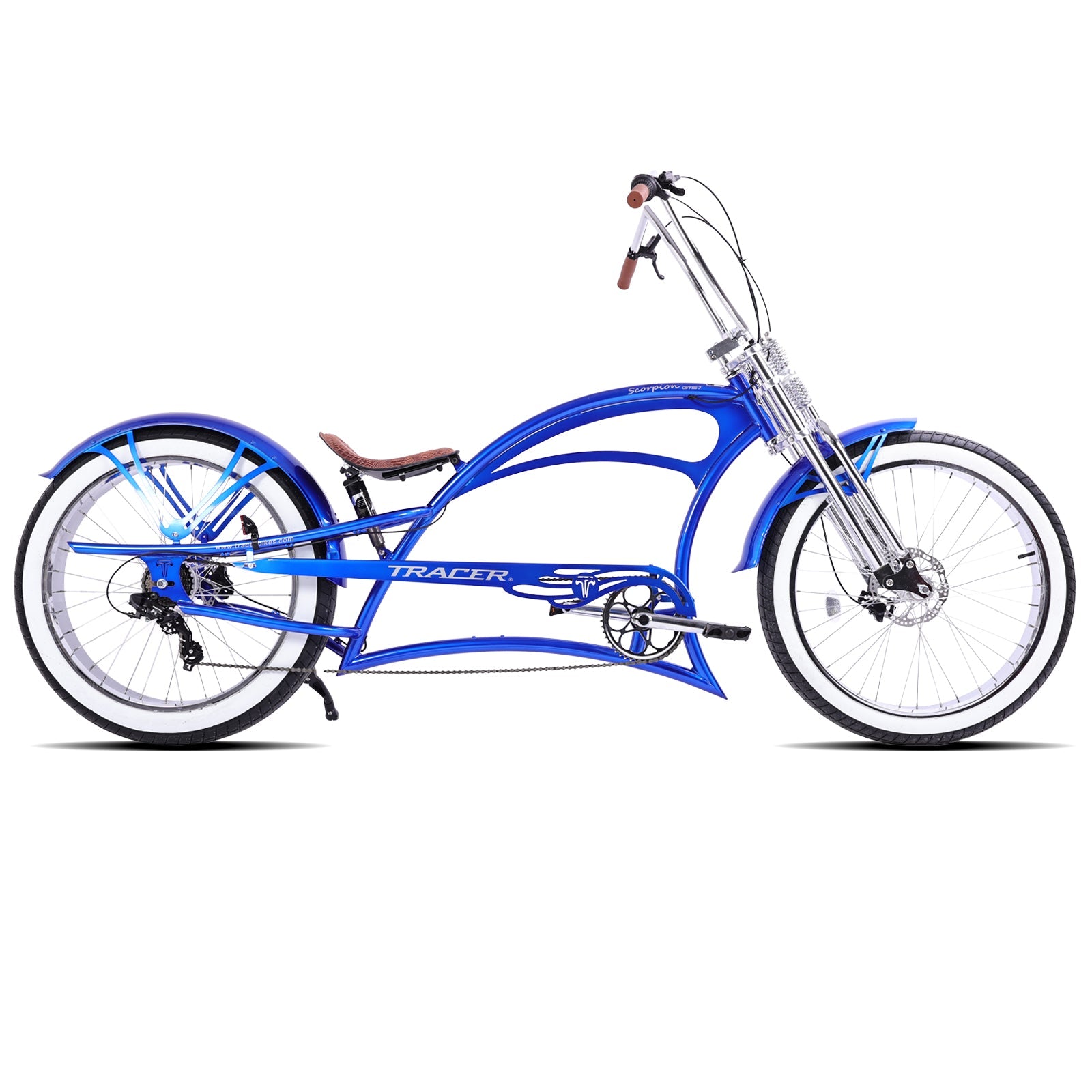 Tracer FM-Scorpion Pro DTS 26" Stretch Chopper Cruiser Over Size Steel Frame Tracer Bikes