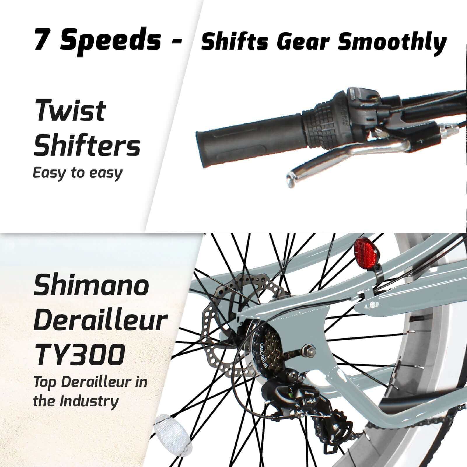 Tracer Siena 26'' Chopper Stretch Cruiser Fat Tire Bike 1 Speed/7 Speed Gear Shifting System introduction.