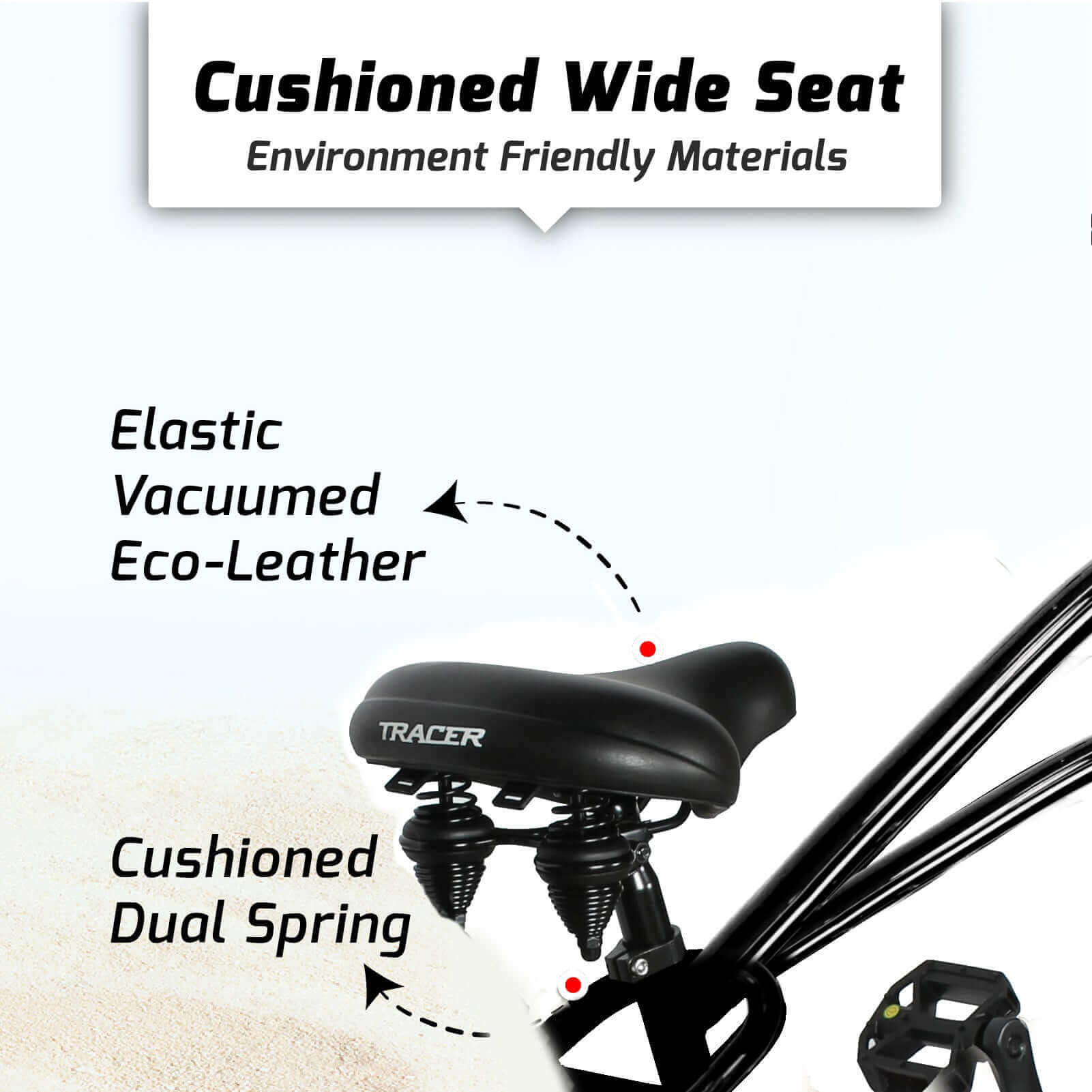 Tracer Siena 26'' Chopper Stretch Cruiser Fat Tire Bike 1 Speed/7 Speed Saddle Feature Intro.