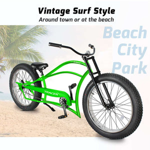 Tracer Siena 26'' Chopper Stretch Cruiser Fat Tire Bike Available 1 Speed/7 Speed