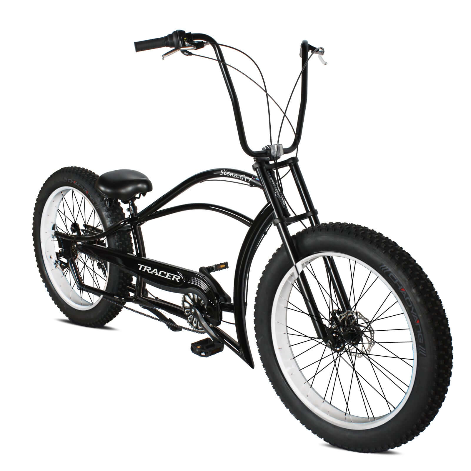 Tracer Siena GT 26'' Chopper Stretch Cruiser Fat Tire Bikes Oversized Frame, Hi-rise Handlebar, available in 1 Speed/7 Speed