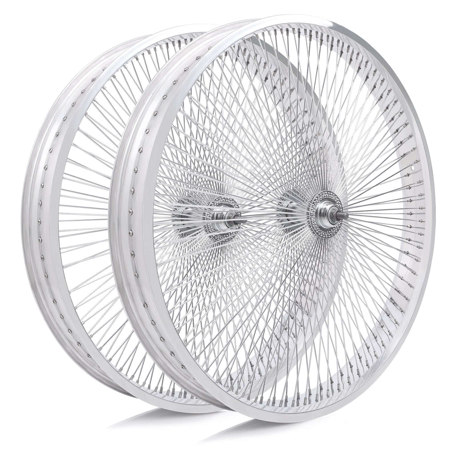 Tracer WH-TR7526140 26"x3"x13Gx140H Aluminum Polish FAT Rims Wheel Set.