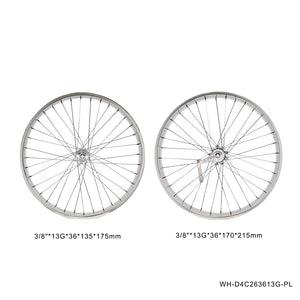 Tracer WH-D4C263613-PL Double Polished Fat Rim Wheelset with Coaster Brake.