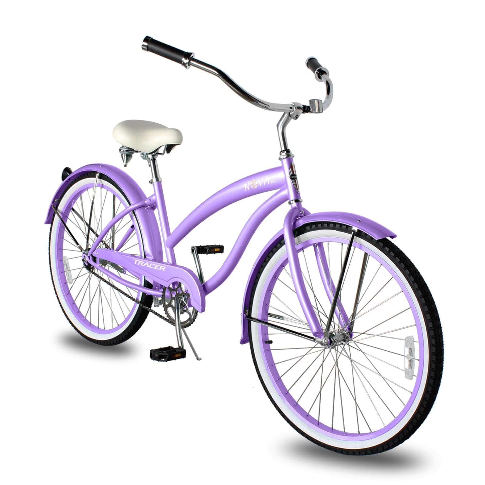 Tracer NOVA 26" Beach Cruiser Bikes Single Speed, w/ Moon-type handlebar, KT Coaster Brake for WOMEN - Tracer Bikes