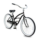 Tracer BORA-F 26" Beach Cruiser Bikes Single Speed for Women, Hi-Ten steel Frame, Moon Type Handlebar, Coaster Brake with Comfortable leather Saddle - Tracer Bikes