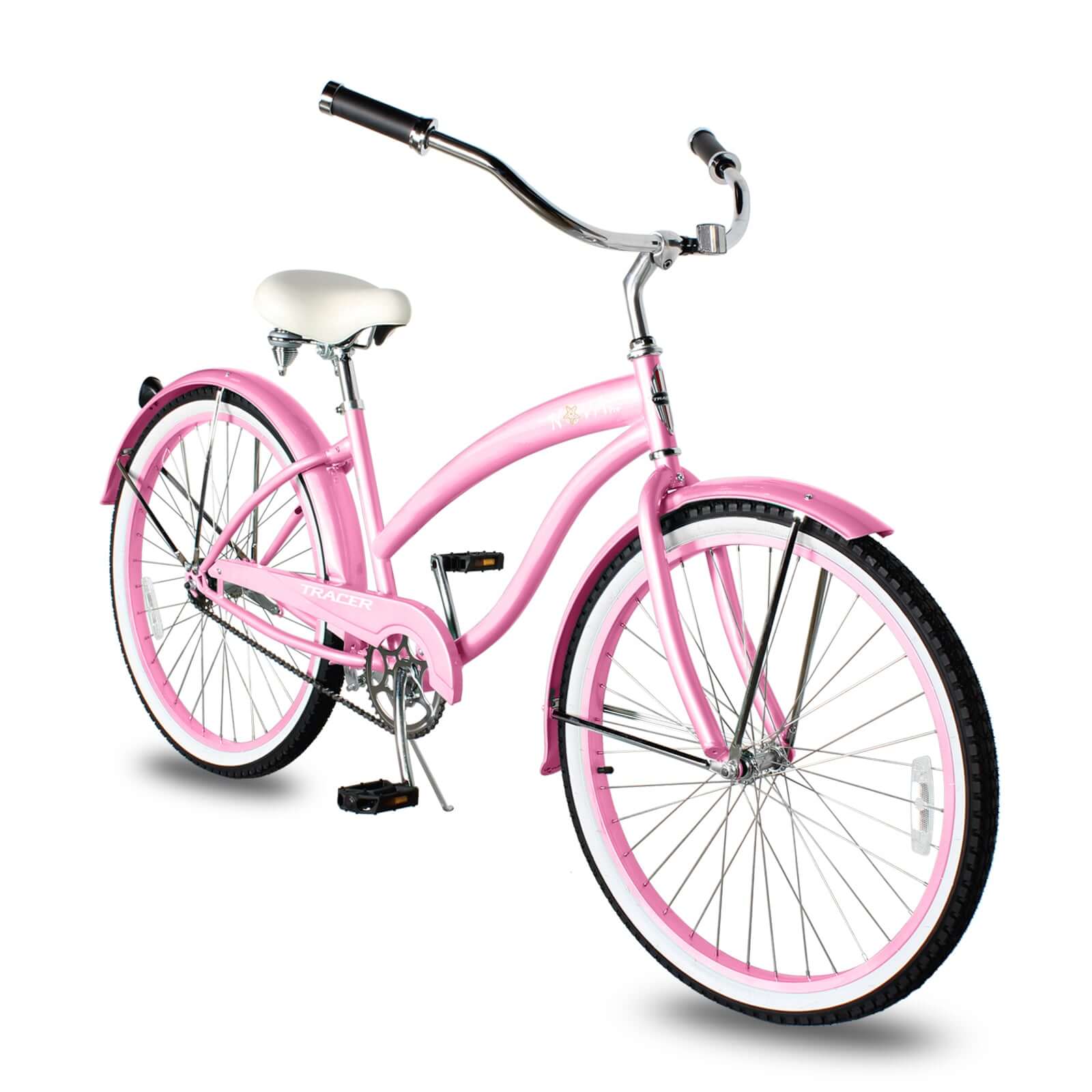 Tracer NOVA 26" Beach Cruiser Bikes Single Speed, w/ Moon-type handlebar, KT Coaster Brake for WOMEN - Tracer Bikes