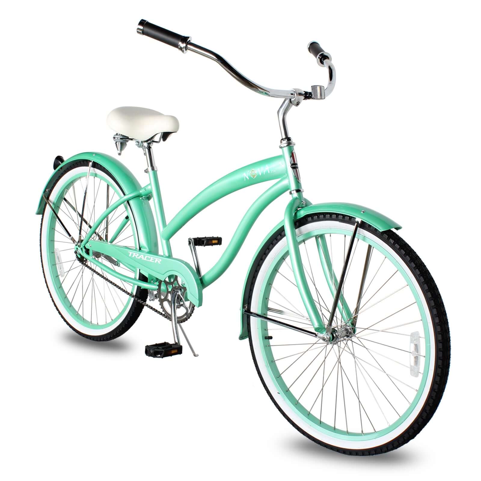 Tracer NOVA 26" Beach Cruiser Bikes Single Speed, w/ Moon-type handlebar, KT Coaster Brake for WOMEN - Tracer Bikes