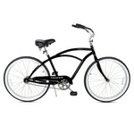 Tracer BORA-M 26" Beach Cruiser Hybrid Bikes Single Speed For Men, Hi-Ten steel Frame, Moon Type Handlebar, Coaster Brake with Comfortable leather Saddle - Tracer Bikes